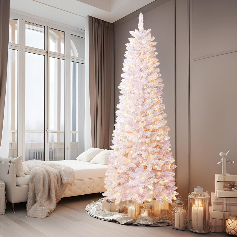 Christmas tree with white and colored lights sale